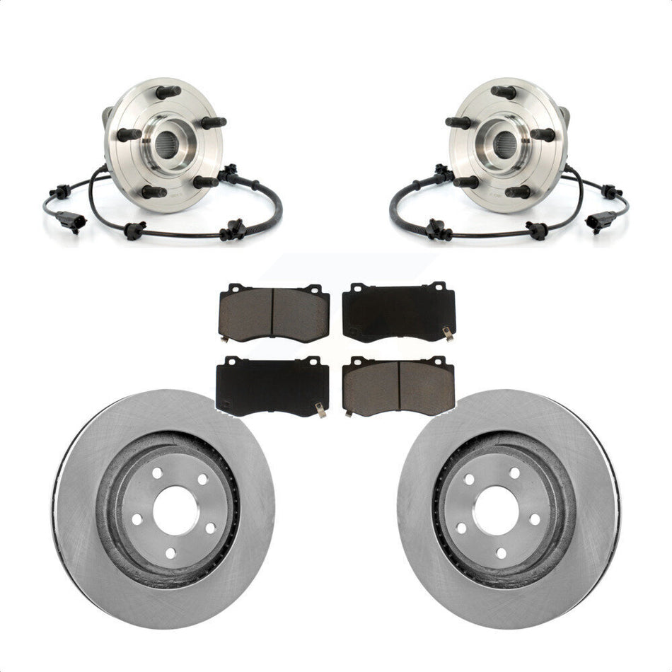 Front Hub Bearing Assembly With Disc Brake Rotors And Ceramic Pads Kit For 2006-2010 Jeep Grand Cherokee SRT8 KBB-121983