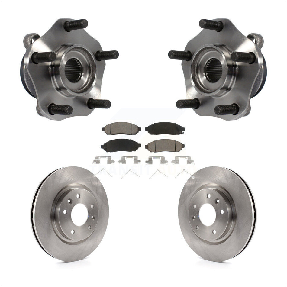 Front Hub Bearing Assembly With Disc Brake Rotors And Ceramic Pads Kit For 2015 Nissan LEAF Vehicles Manufactured In Japan KBB-121988