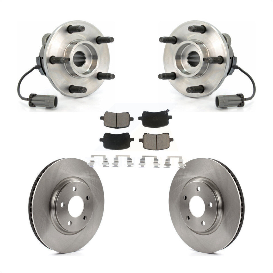 Front Hub Bearing Assembly With Disc Brake Rotors And Ceramic Pads Kit For Chevrolet Cobalt Saturn Ion 5 Lug Wheels KBB-122009