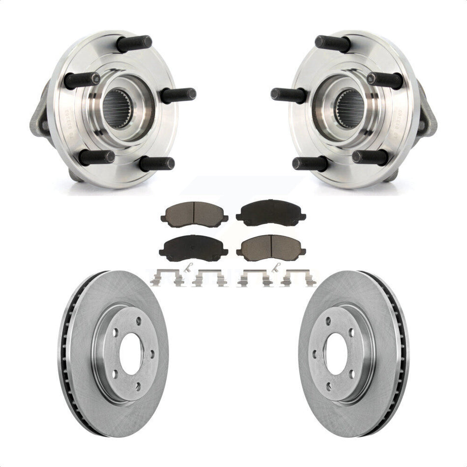 Front Hub Bearing Assembly With Disc Brake Rotors And Ceramic Pads Kit For Dodge Caliber KBB-122012