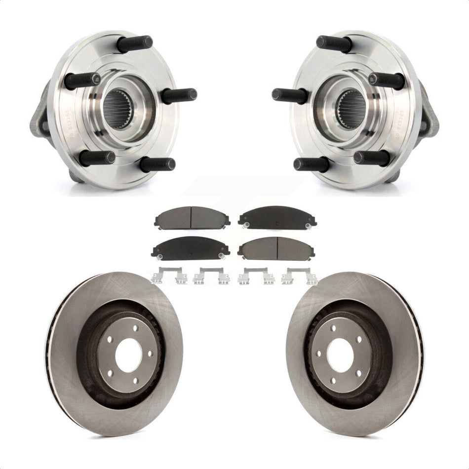 Front Hub Bearing Assembly With Disc Brake Rotors And Ceramic Pads Kit For Dodge Chrysler 200 Avenger Caliber KBB-122013