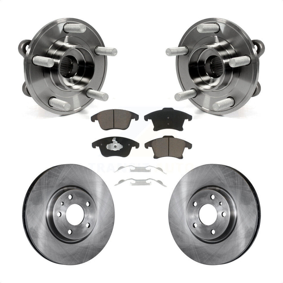 Front Hub Bearing Assembly With Disc Brake Rotors And Ceramic Pads Kit For Ford Fusion Lincoln MKZ KBB-122018