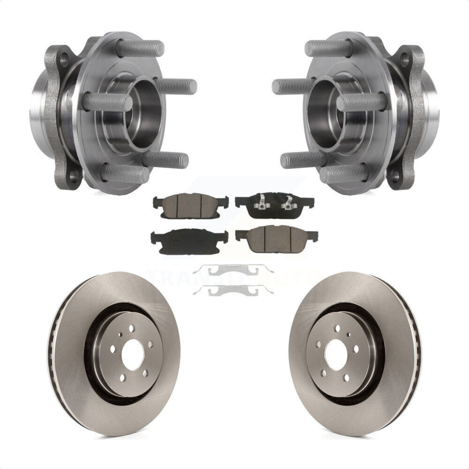 Front Hub Bearing Assembly With Disc Brake Rotors And Ceramic Pads Kit For Ford Edge Lincoln MKX Nautilus KBB-122020
