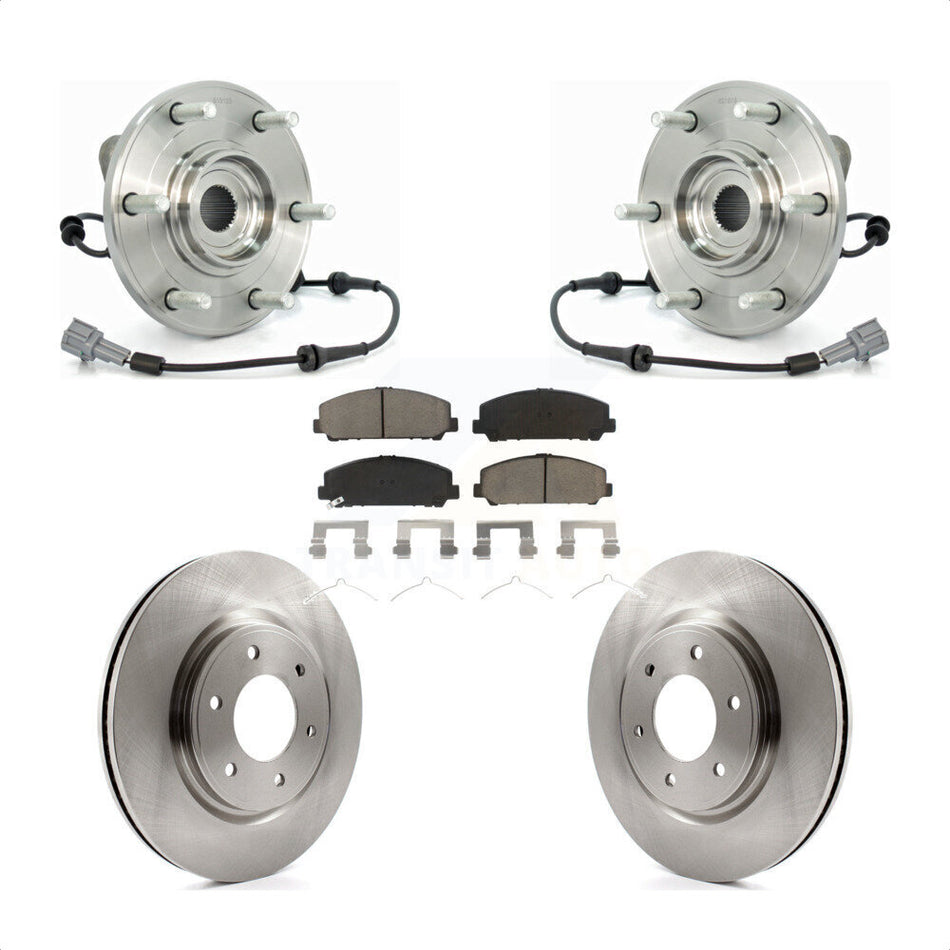 Front Hub Bearing Assembly With Disc Brake Rotors And Ceramic Pads Kit For Nissan Titan Armada INFINITI QX56 TITAN KBB-122023