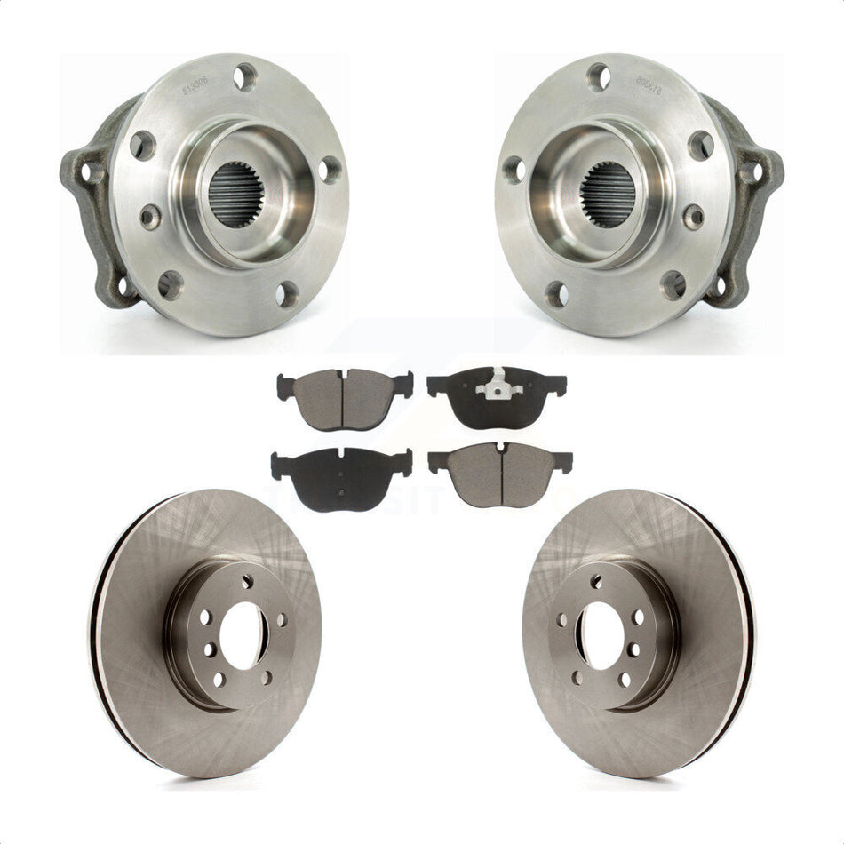 Front Hub Bearing Assembly With Disc Brake Rotors And Ceramic Pads Kit For BMW X5 X6 KBB-122042