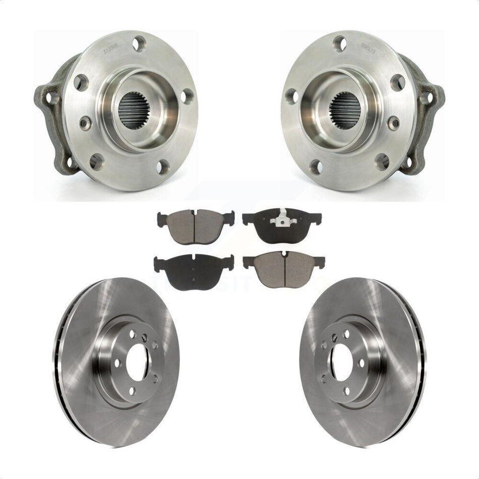 Front Hub Bearing Assembly With Disc Brake Rotors And Ceramic Pads Kit For BMW X5 X6 KBB-122043