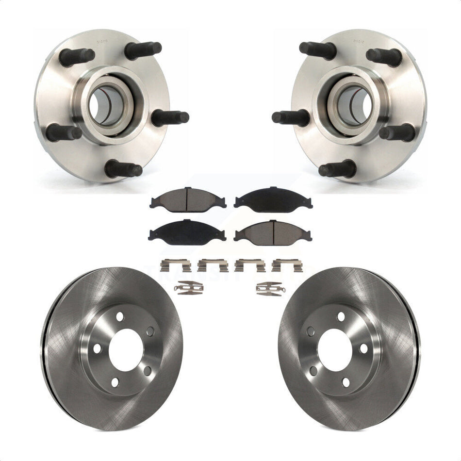 Front Hub Bearing Assembly With Disc Brake Rotors And Ceramic Pads Kit For Ford Mustang KBB-122044
