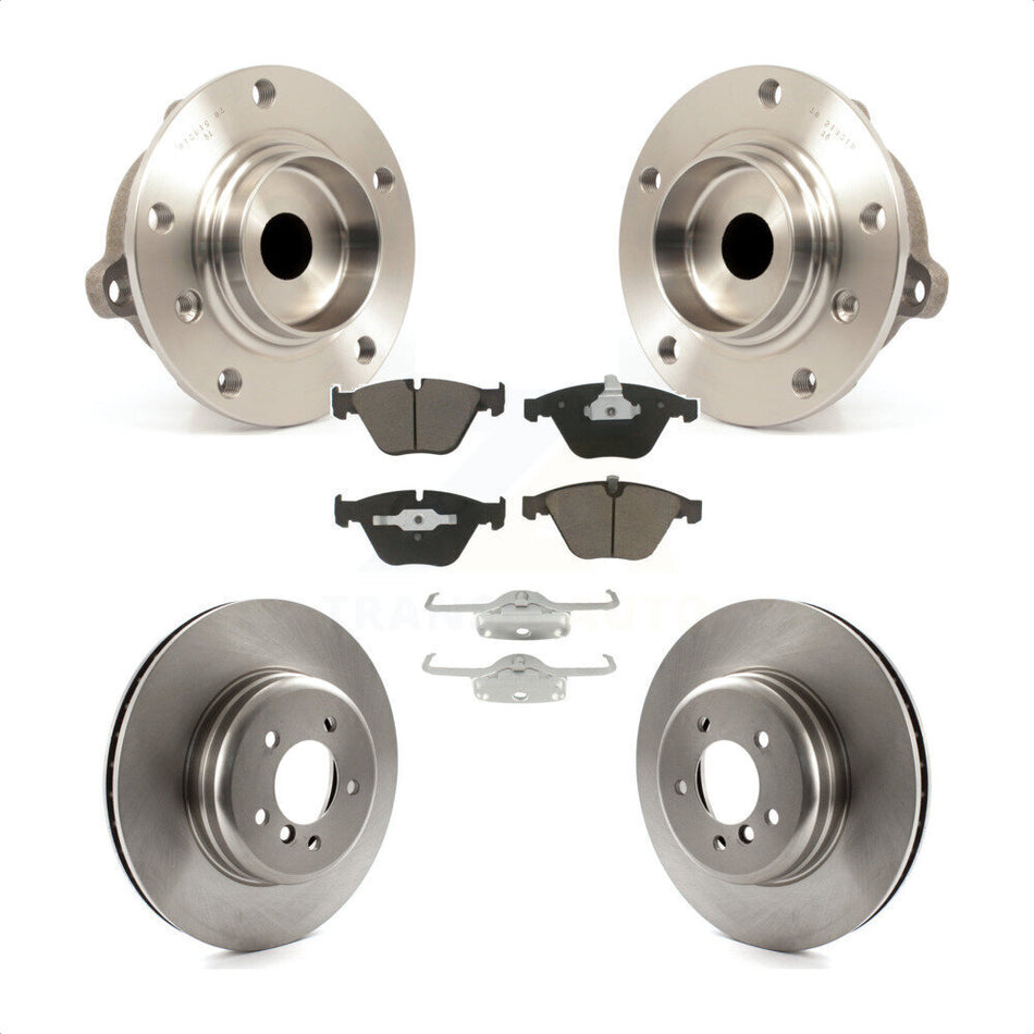 Front Hub Bearing Assembly With Disc Brake Rotors And Ceramic Pads Kit For BMW 650i 535i 550i 645Ci 545i KBB-122045