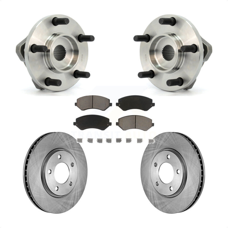 Front Hub Bearing Assembly With Disc Brake Rotors And Ceramic Pads Kit For Dodge Grand Caravan Chrysler Voyager KBB-122049