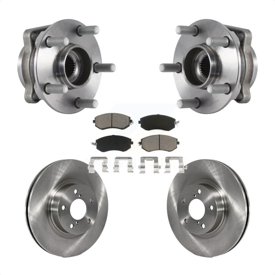 Front Hub Bearing Assembly With Disc Brake Rotors And Ceramic Pads Kit For Subaru Impreza KBB-122052