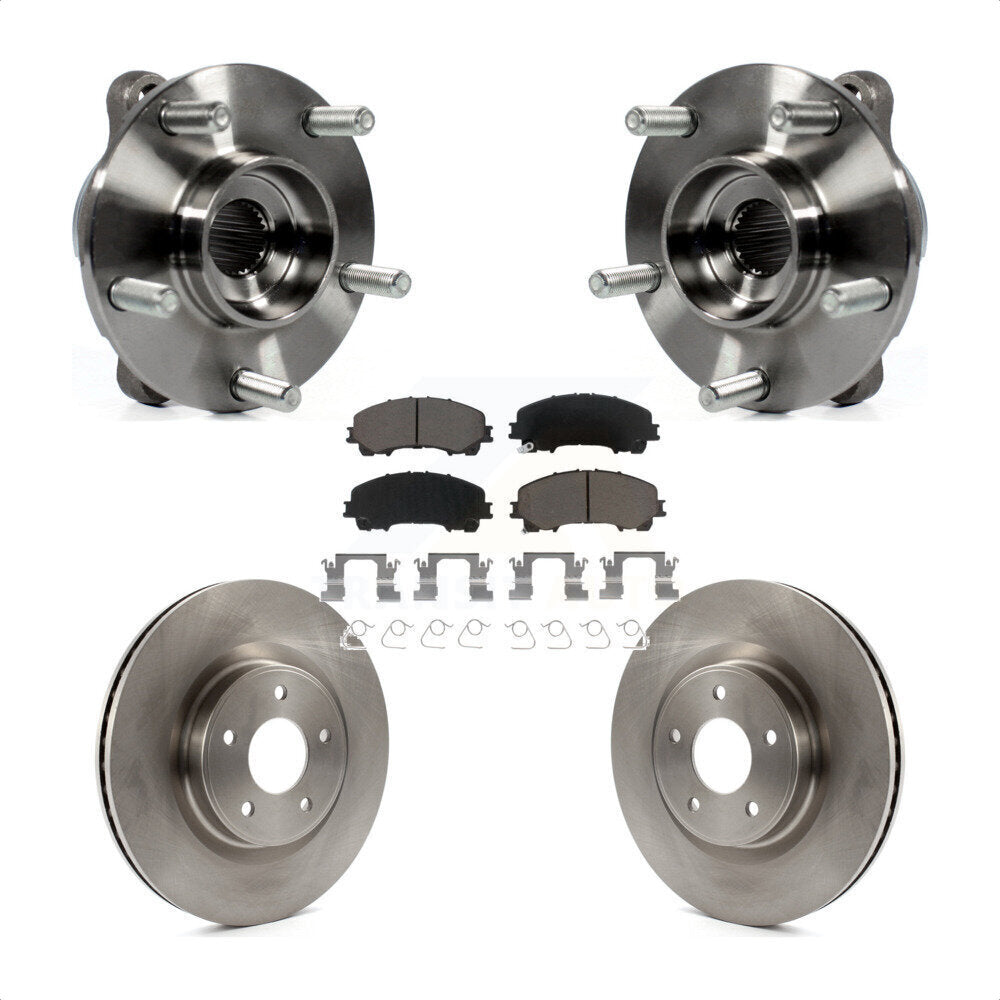 Front Hub Bearing Assembly Disc Brake Rotors And Pads Kit For INFINITI Q50 QX50 Q60 AWD KBB-122056