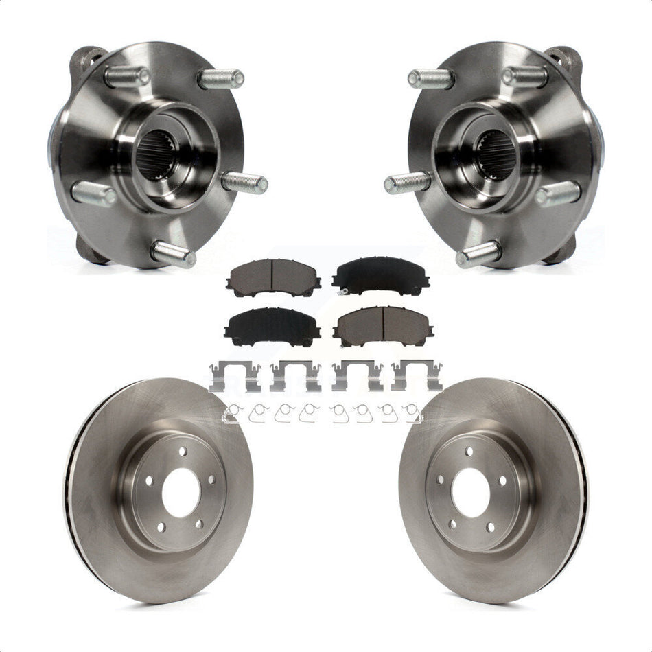 Front Hub Bearing Assembly Disc Brake Rotors And Pads Kit For INFINITI Q50 QX50 Q60 AWD KBB-122056