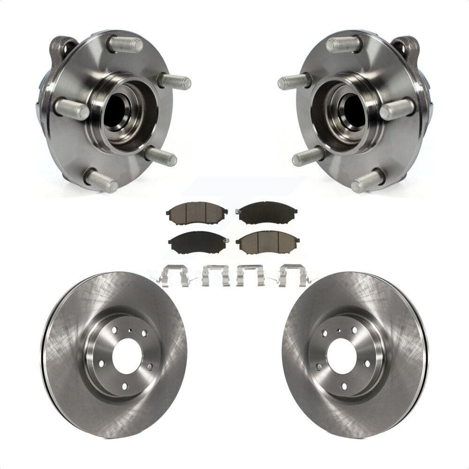 Front Hub Bearing Assembly With Disc Brake Rotors And Ceramic Pads Kit For INFINITI G37 G35 M35 Nissan 370Z EX35 QX70 M37 G25 Q70 Q70L M45 Q40 QX50 M56 EX37 M35h KBB-122058