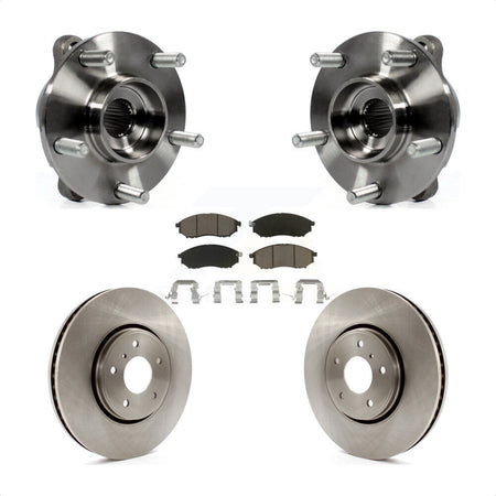 Front Hub Bearing Assembly Disc Brake Rotors And Pads Kit For INFINITI FX35 FX37 FX45 KBB-122060