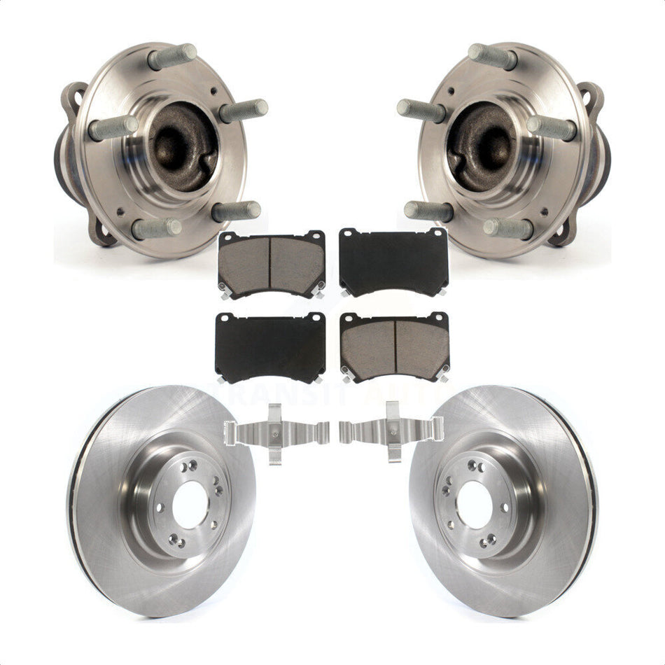 Front Hub Bearing Assembly With Disc Brake Rotors And Ceramic Pads Kit For Hyundai Genesis Equus KBB-122066