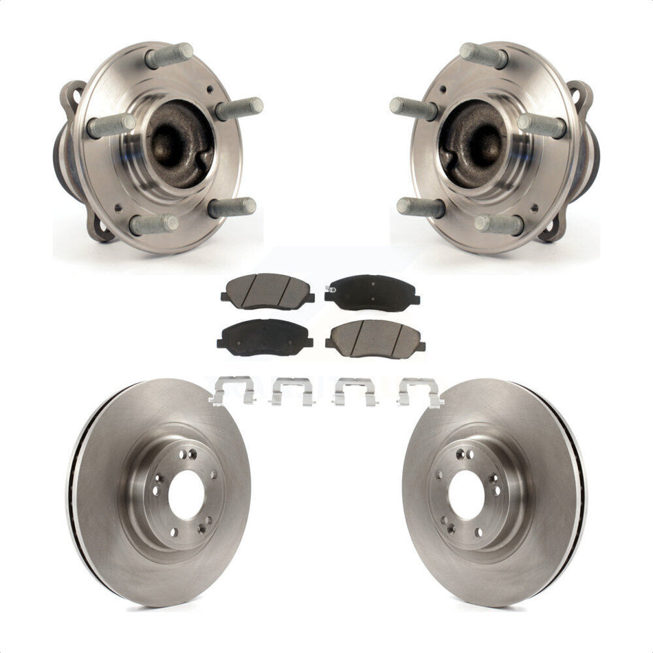 Front Hub Bearing Assembly With Disc Brake Rotors And Ceramic Pads Kit For 2012 Hyundai Genesis 3.8L KBB-122068