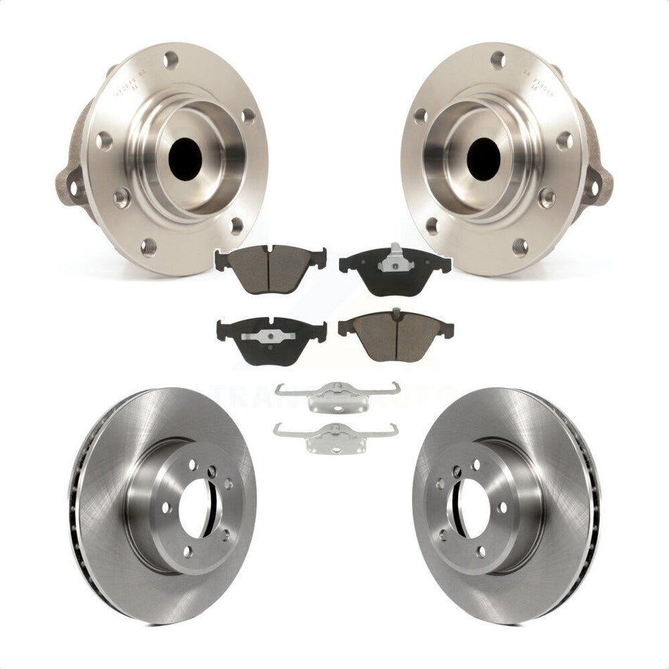 Front Hub Bearing Assembly With Disc Brake Rotors And Ceramic Pads Kit For BMW 530i 528i 525i KBB-122069