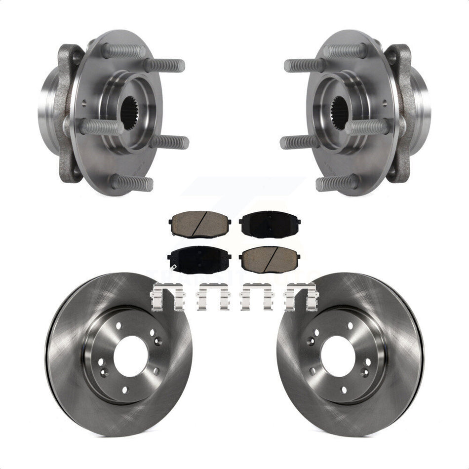Front Hub Bearing Assembly Brake Rotor & Pads Kit For Kia Forte Hyundai Elantra GT Forte5 KBB-122072