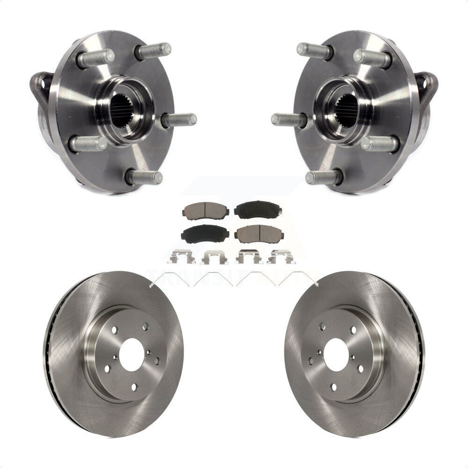 Front Hub Bearing Assembly With Disc Brake Rotors And Ceramic Pads Kit For 2016-2019 Subaru Legacy 2.5L KBB-122074