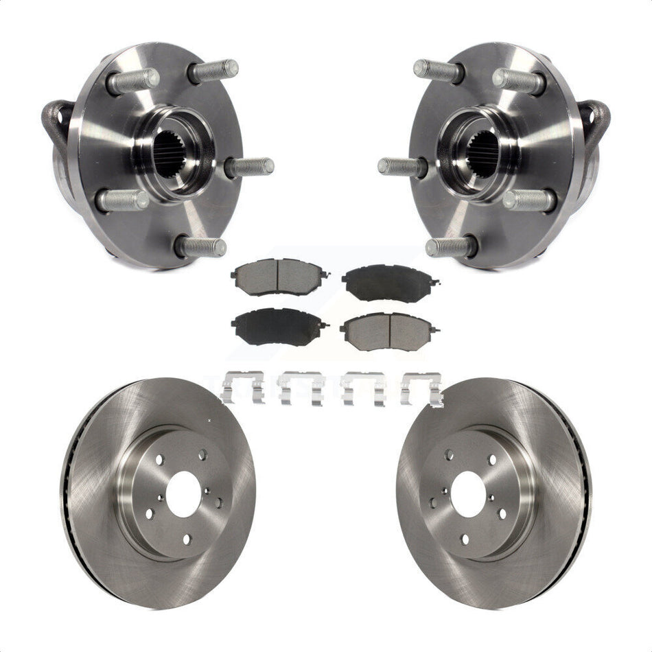 Front Hub Bearing Assembly With Disc Brake Rotors And Ceramic Pads Kit For 2015 Subaru Legacy 2.5L KBB-122076
