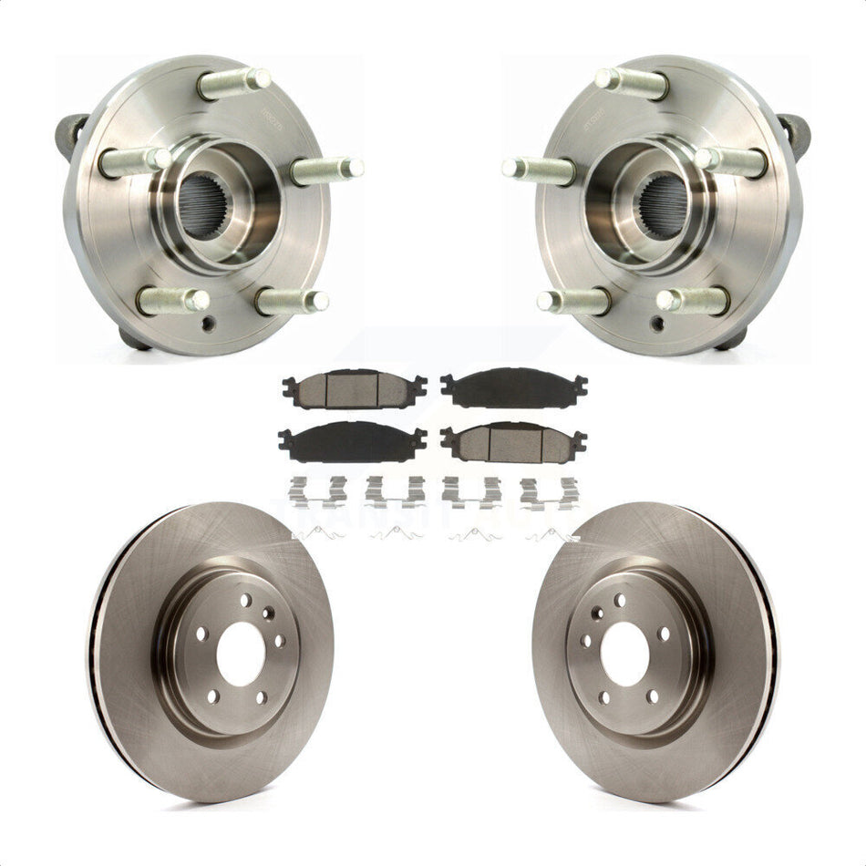 Front Hub Bearing Assembly With Disc Brake Rotors And Ceramic Pads Kit For Ford Taurus Flex Lincoln MKT MKS KBB-122077