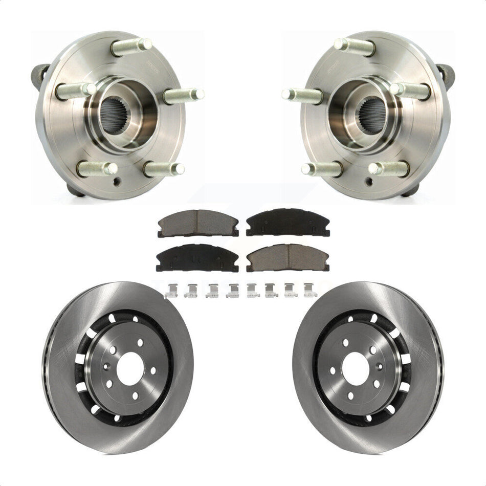 Front Hub Bearing Assembly With Disc Brake Rotors And Ceramic Pads Kit For Ford Flex Taurus Lincoln MKS MKT KBB-122079