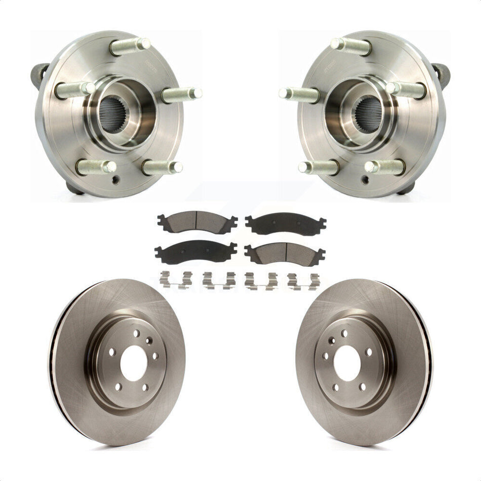 Front Hub Bearing Assembly With Disc Brake Rotors And Ceramic Pads Kit For 2010-2012 Ford Taurus SHO KBB-122082