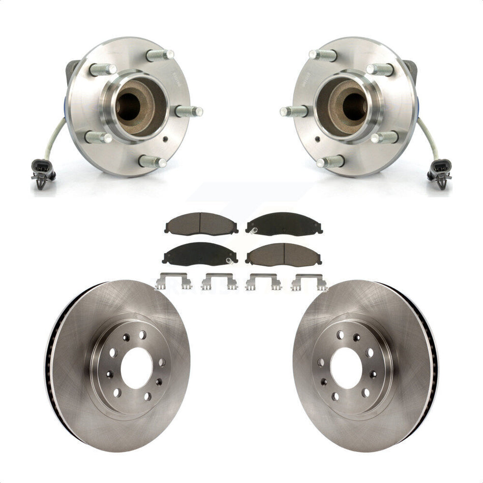 Front Hub Bearing Assembly With Disc Brake Rotors And Ceramic Pads Kit For Cadillac CTS Standard Suspension KBB-122089