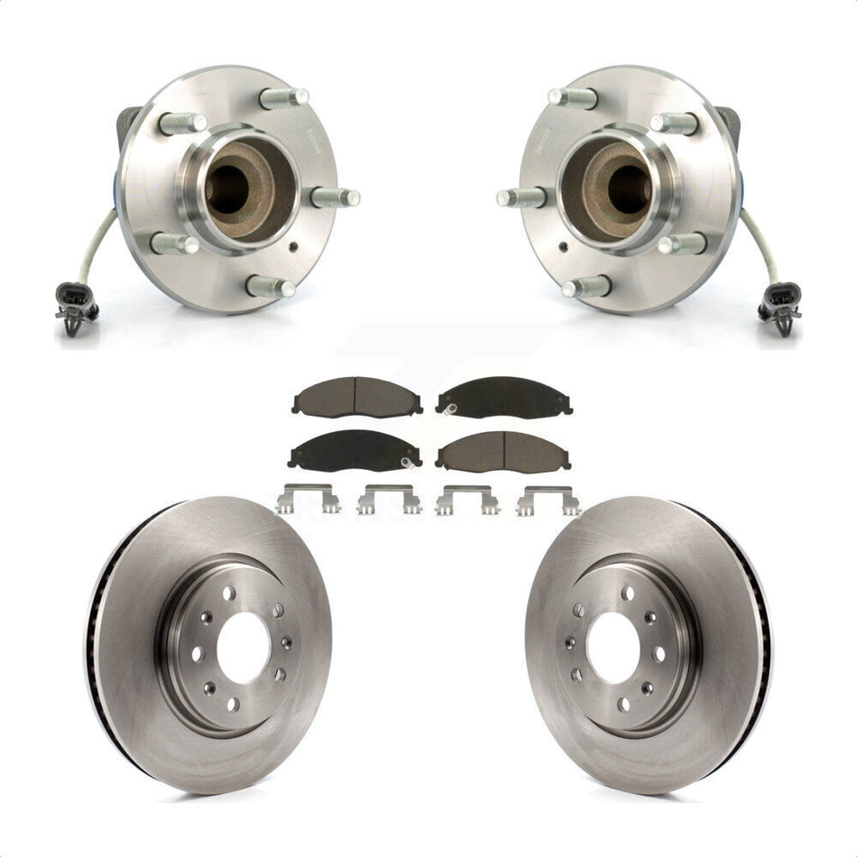 Front Hub Bearing Assembly With Disc Brake Rotors And Ceramic Pads Kit For Cadillac CTS Sport Suspension KBB-122090