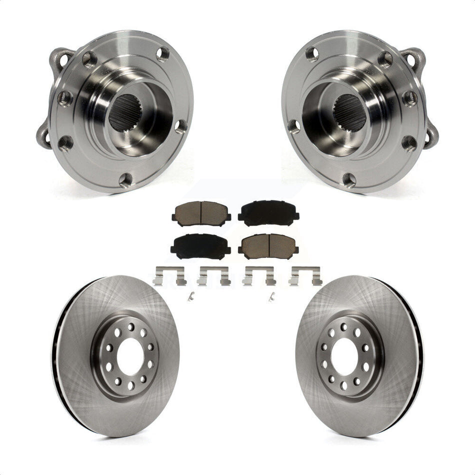 Front Hub Bearing Assembly With Disc Brake Rotors And Ceramic Pads Kit For Dodge Dart Chrysler 200 KBB-122094