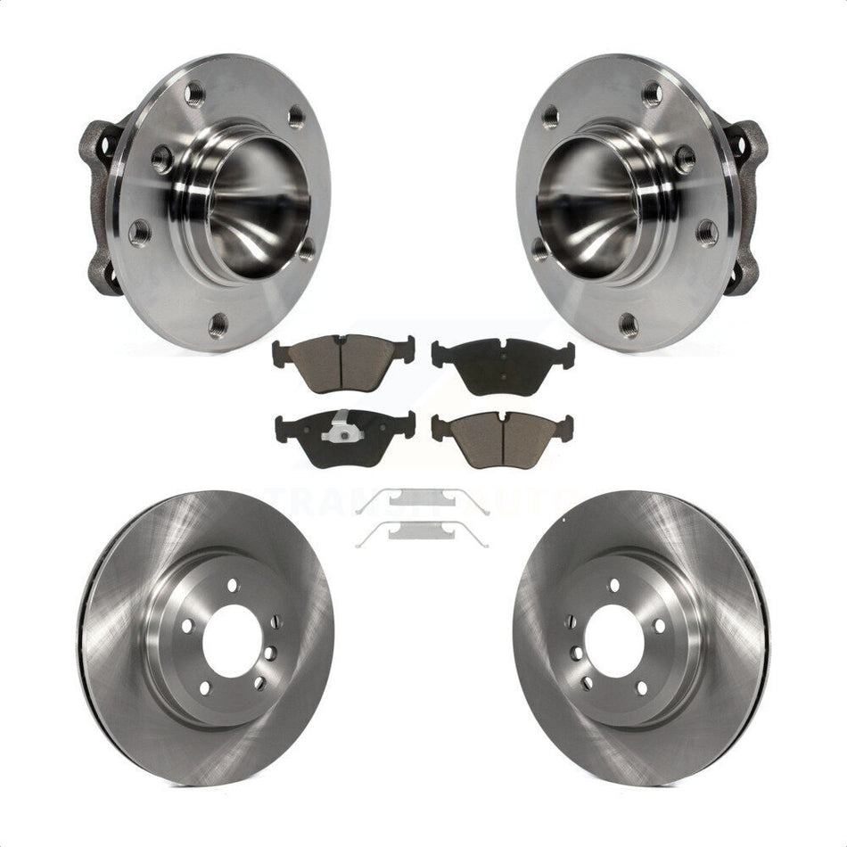 Front Hub Bearing Assembly With Disc Brake Rotors And Ceramic Pads Kit For 2006 BMW 330Ci KBB-122097
