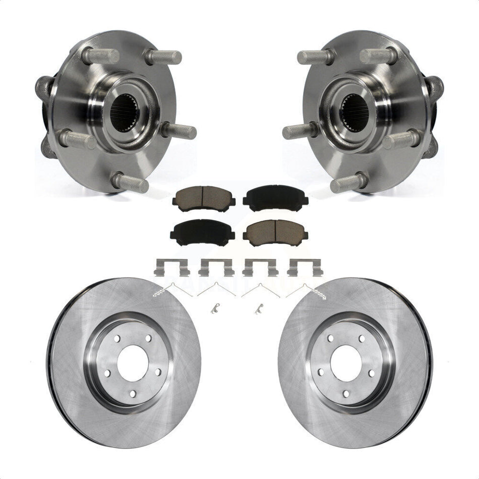 Front Hub Bearing Assembly With Disc Brake Rotors And Ceramic Pads Kit For 2014-2017 Nissan Juke Nismo RS KBB-122106