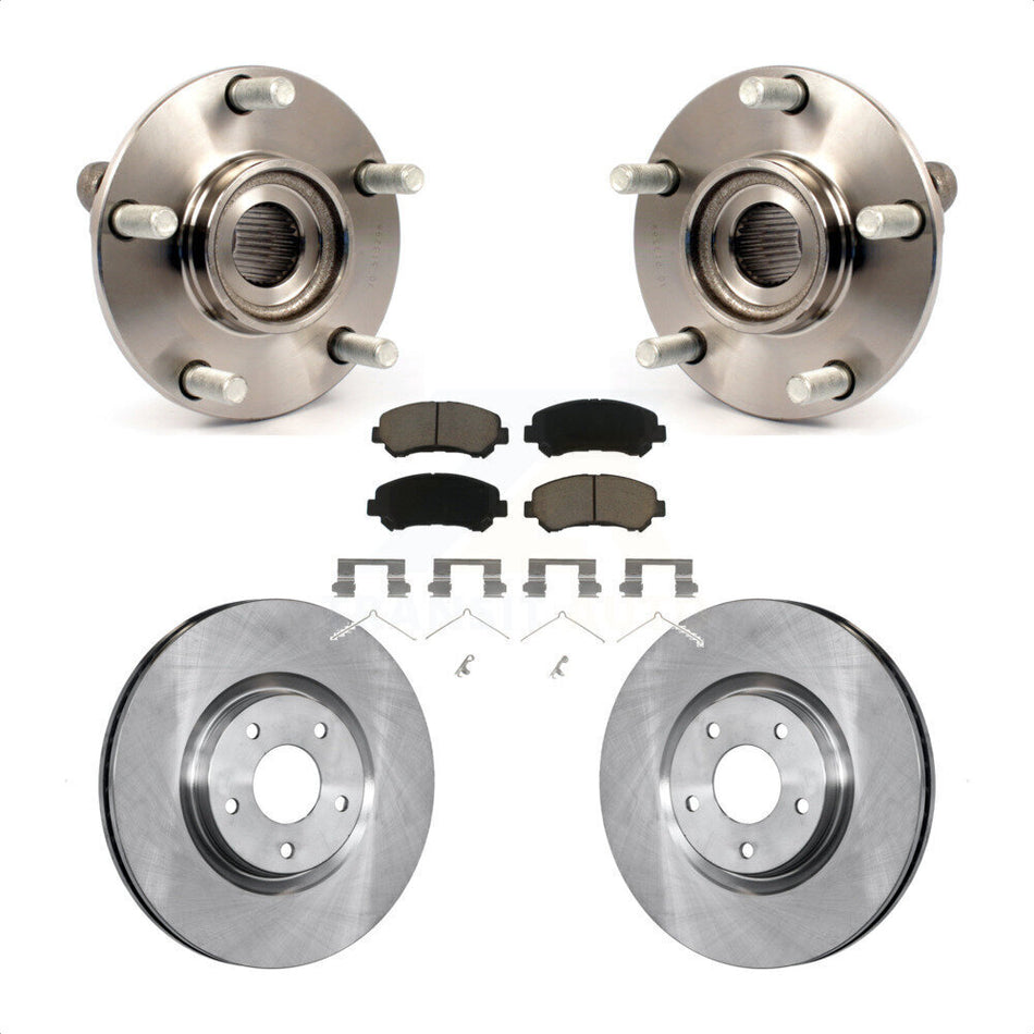 Front Hub Bearing Assembly With Disc Brake Rotors And Ceramic Pads Kit For 2007-2012 Nissan Sentra SE-R Spec V with 2.5L KBB-122108