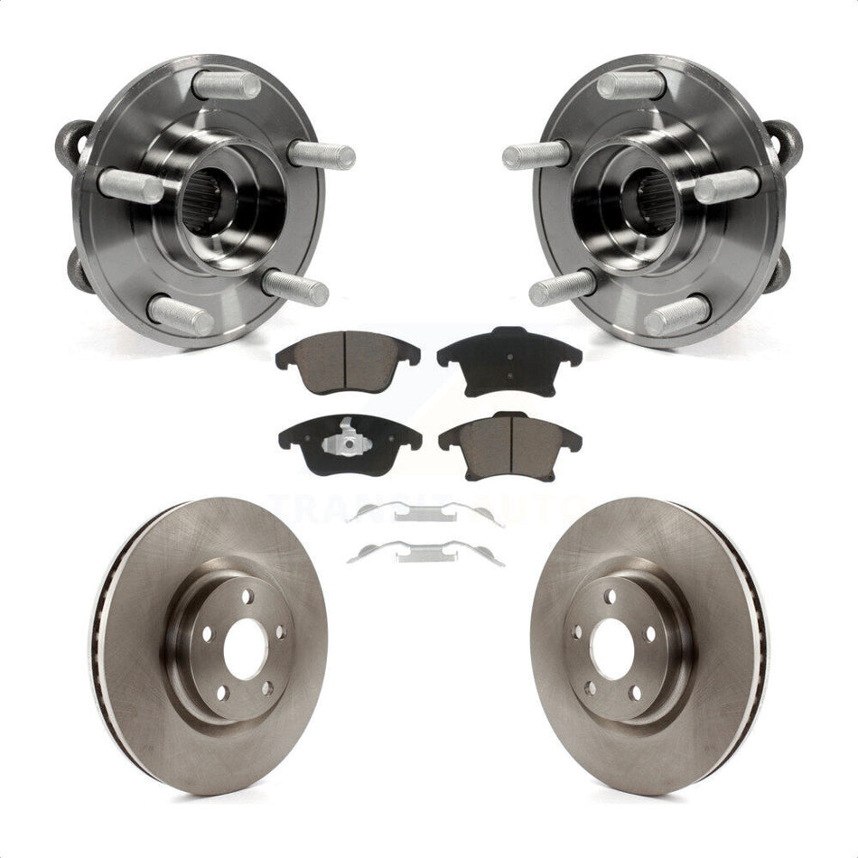 Front Hub Bearing Assembly With Disc Brake Rotors And Ceramic Pads Kit For 2019-2020 Ford Police Responder Hybrid SSV Plug-In KBB-122111