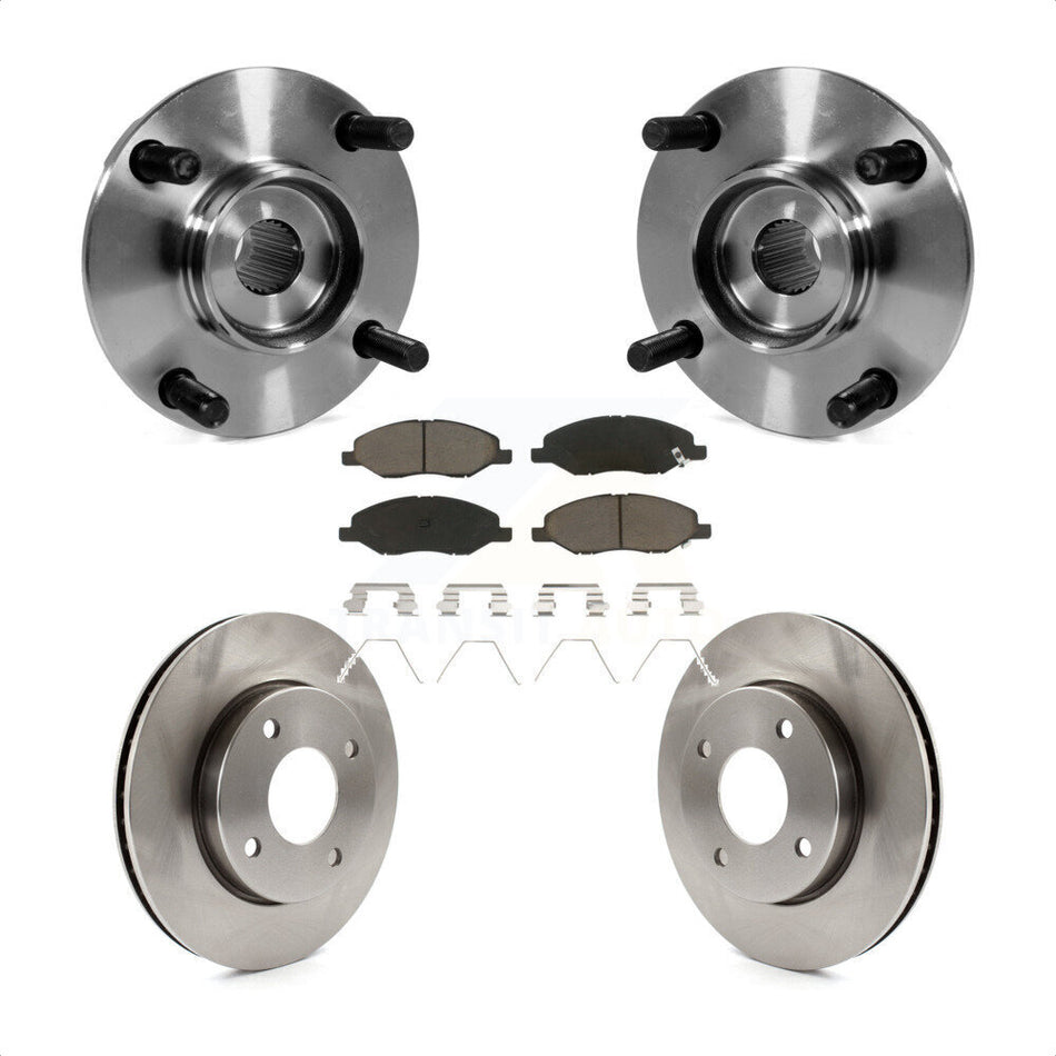 Front Hub Bearing Assembly With Disc Brake Rotors And Ceramic Pads Kit For 2009-2011 Nissan Versa 1.6L with 4-Wheel ABS KBB-122112