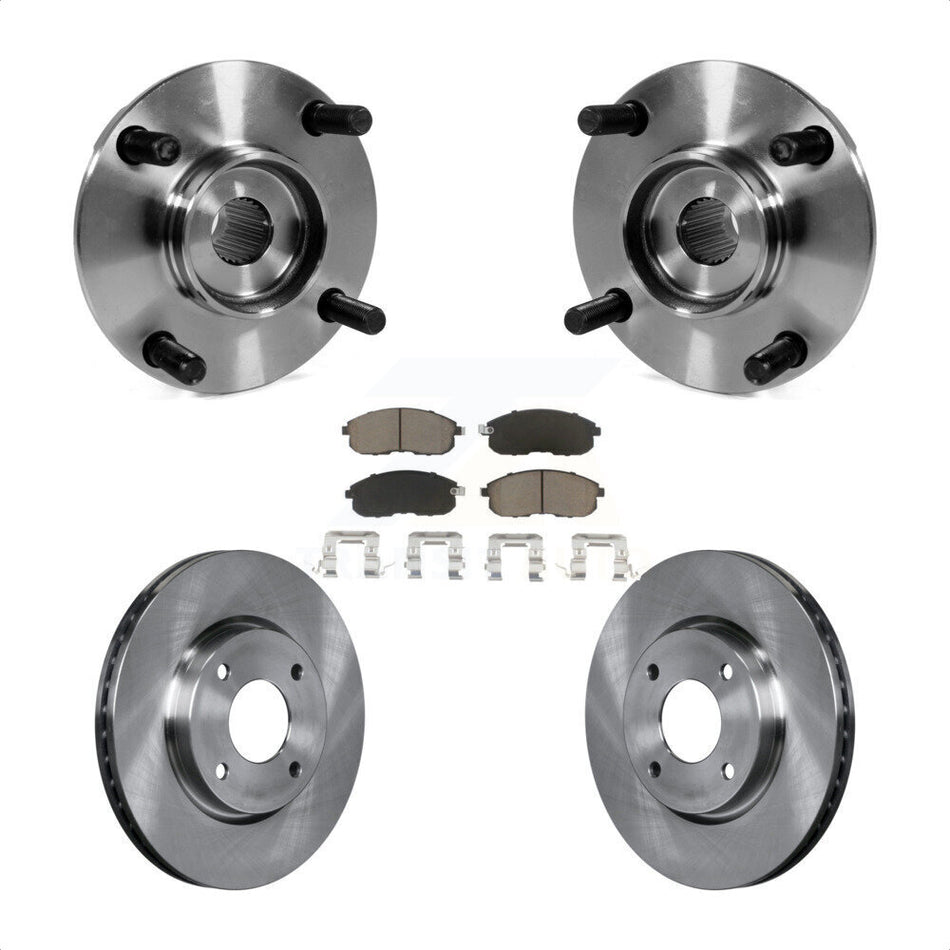 Front Hub Bearing Assembly With Disc Brake Rotors And Ceramic Pads Kit For Nissan Versa KBB-122114
