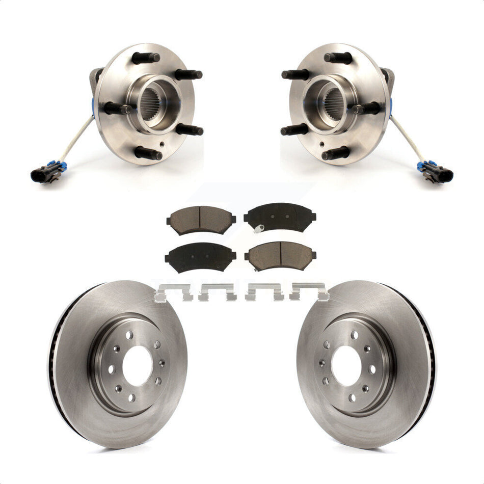 Front Hub Bearing Assembly With Disc Brake Rotors And Ceramic Pads Kit For 2003-2004 Cadillac Seville KBB-122116