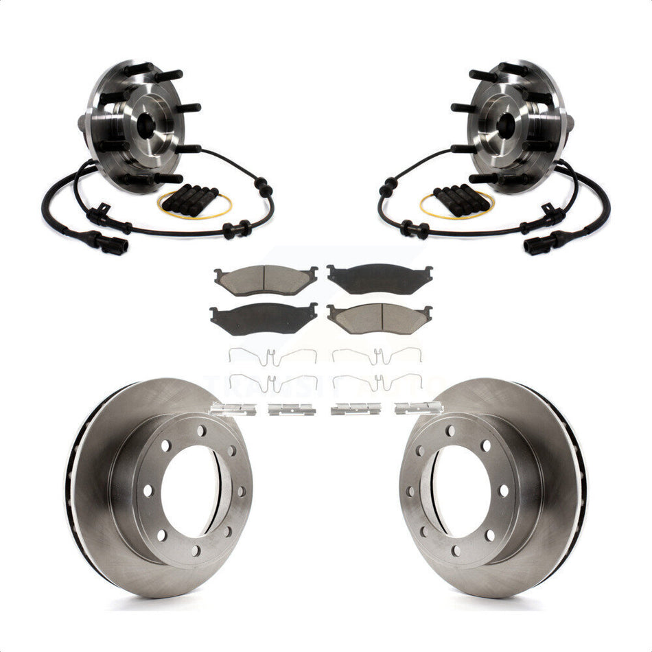 Front Hub Bearing Assembly With Disc Brake Rotors And Ceramic Pads Kit For 1999-1999 Ford F-450 Super Duty F-550 13.03" Diameter Rotor To 03/22/99 4 X 2 KBB-122127