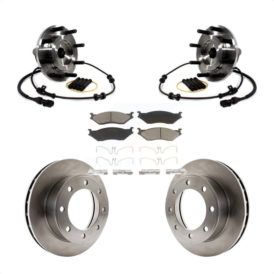 Front Hub Bearing Assembly With Disc Brake Rotors And Ceramic Pads Kit For 1999-1999 Ford F-450 Super Duty F-550 13.03" Diameter Rotor To 03/22/99 4 X 2 KBB-122127