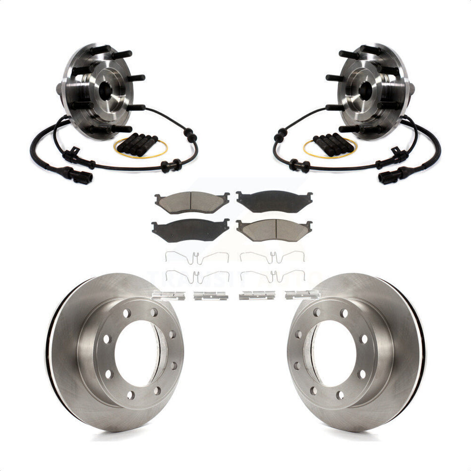 Front Hub Bearing Assembly With Disc Brake Rotors And Ceramic Pads Kit For Ford F-450 Super Duty F-550 4 X 2 KBB-122128