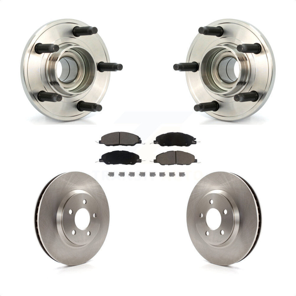 Front Hub Bearing Assembly With Disc Brake Rotors And Ceramic Pads Kit For Ford Mustang KBB-122141
