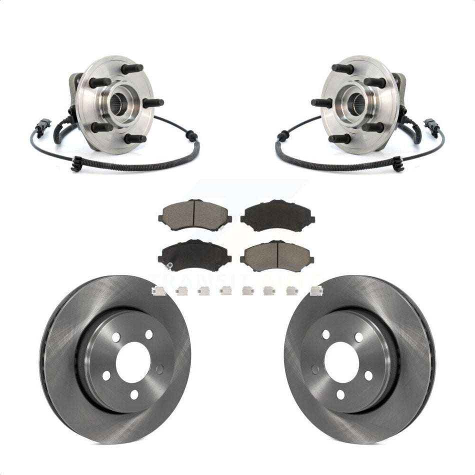 Front Hub Bearing Assembly With Disc Brake Rotors And Ceramic Pads Kit For Jeep Liberty Dodge Nitro KBB-122147