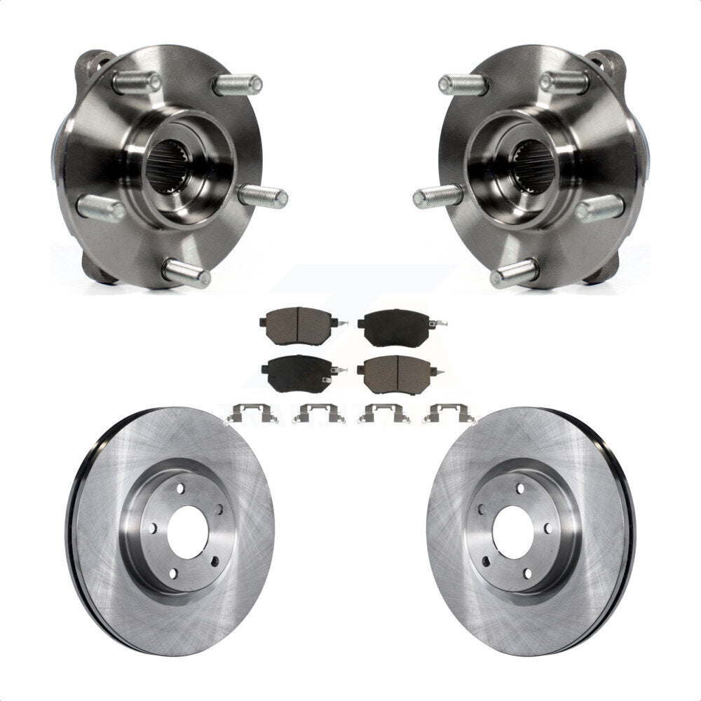 Front Hub Bearing Assembly Disc Brake Rotors And Ceramic Pads Kit For INFINITI FX35 FX45 KBB-122154