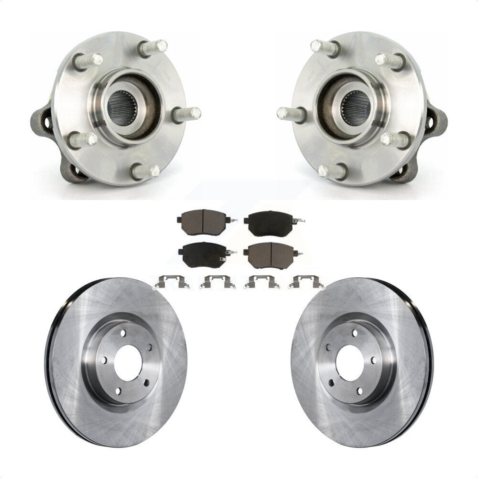 Front Hub Bearing Assembly With Disc Brake Rotors And Ceramic Pads Kit For 2003-2004 Nissan Murano KBB-122155