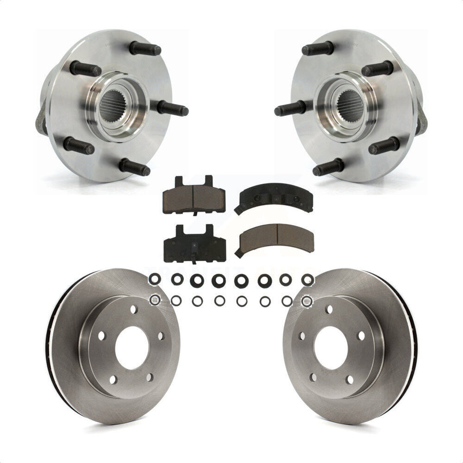 Front Hub Bearing Assembly With Disc Brake Rotors And Ceramic Pads Kit For Dodge Ram 1500 KBB-122157