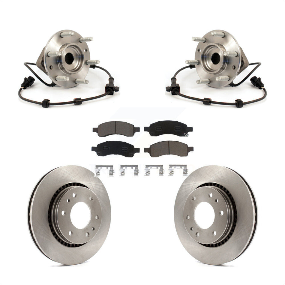 Front Hub Bearing Assembly With Disc Brake Rotors And Ceramic Pads Kit For Chevrolet Trailblazer GMC Envoy Buick Rainier Isuzu Ascender KBB-122159