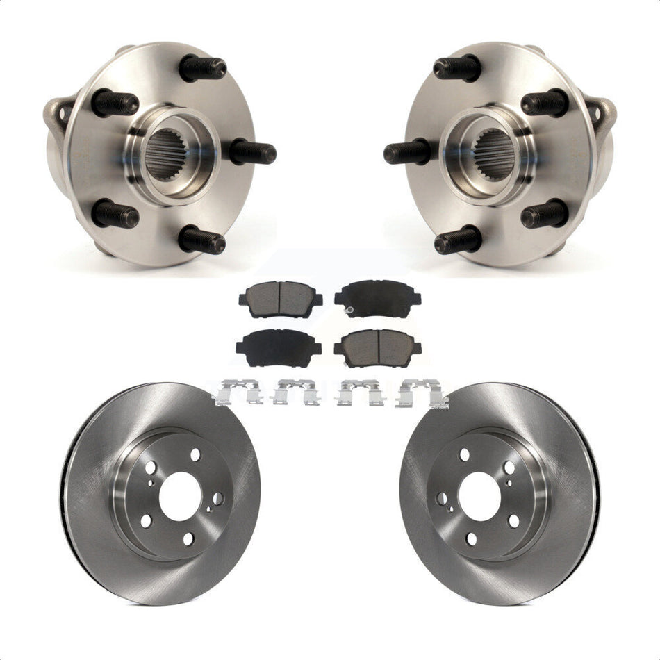 Front Hub Bearing Assembly With Disc Brake Rotors And Ceramic Pads Kit For 2004-2009 Toyota Prius KBB-122165