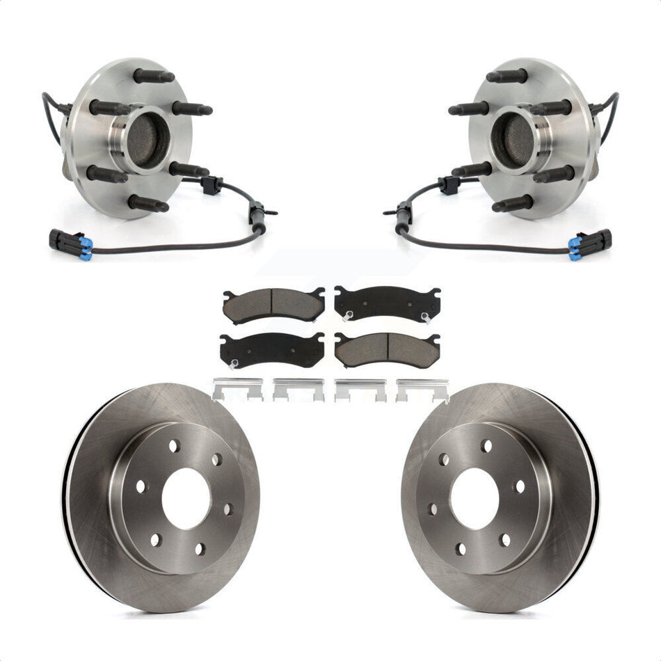 Front Hub Bearing Assembly With Disc Brake Rotors And Ceramic Pads Kit For 2003-2005 Chevrolet Astro GMC Safari RWD KBB-122168