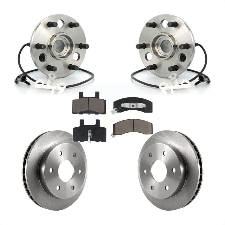 Front Hub Bearing Assembly With Disc Brake Rotors And Ceramic Pads Kit For Chevrolet Tahoe GMC Yukon K2500 Suburban KBB-122172