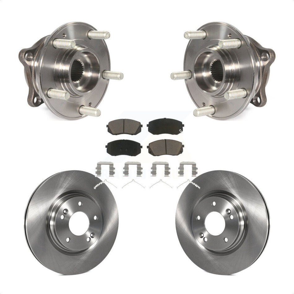 Front Hub Bearing Assembly With Disc Brake Rotors And Ceramic Pads Kit For Hyundai Sonata Kia Optima KBB-122174